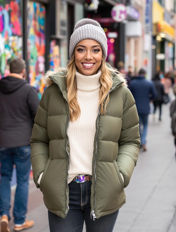 beanie and gloves model