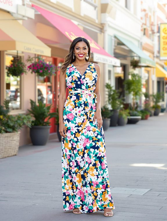 belted maxi dress style