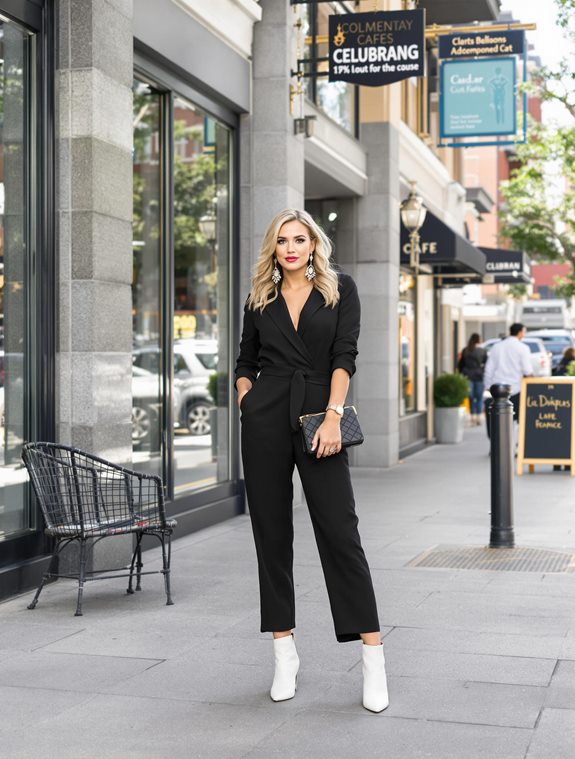 bold accessories enhance monochrome