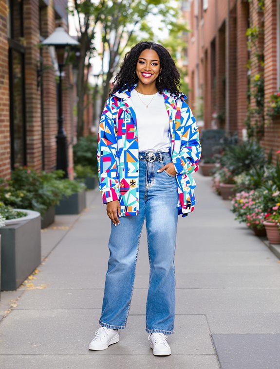 bold vibrant fashion outerwear
