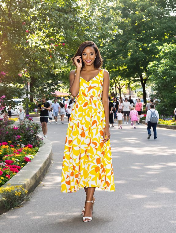 bright sundress fashion model