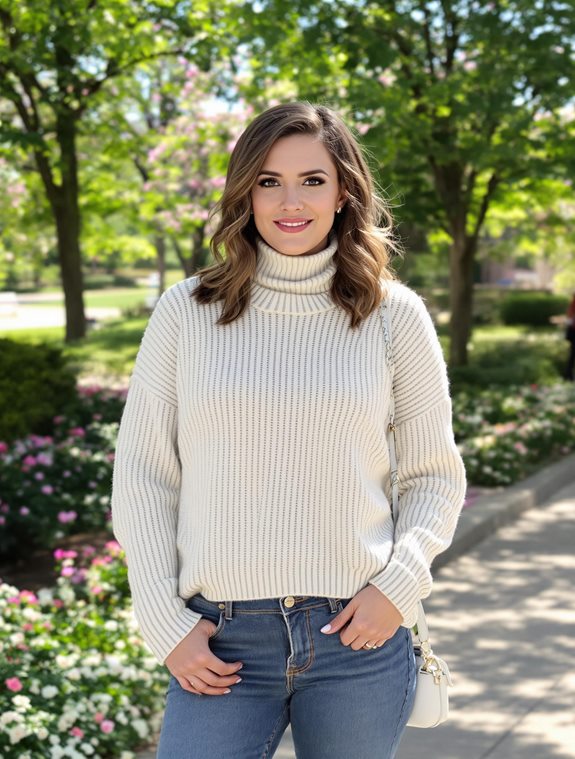 chic multi layered sweater ensemble