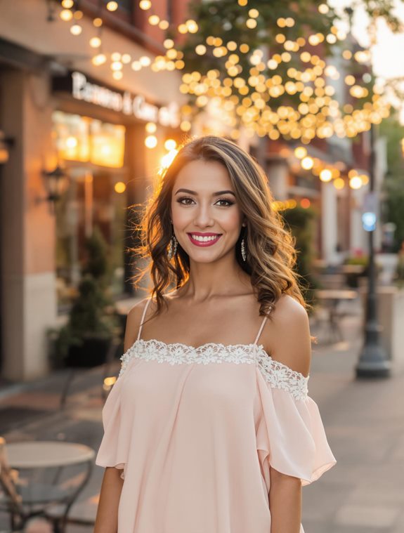 chic off shoulder design