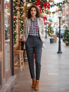 chic plaid holiday fashion