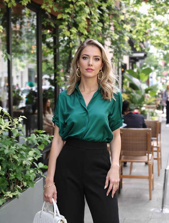 chic silk blouse ensemble