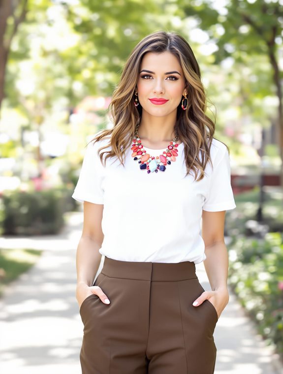 chic white tee accessory