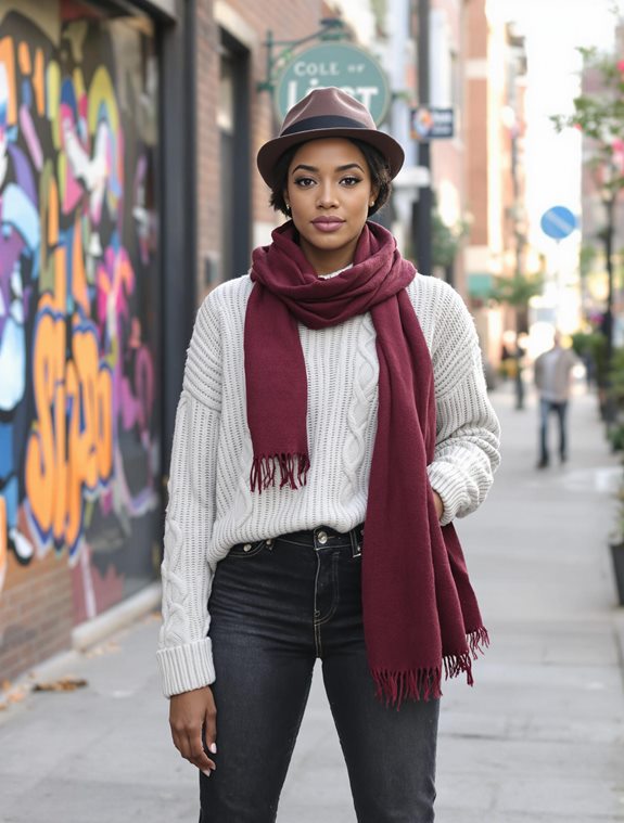 chunky cable knit model