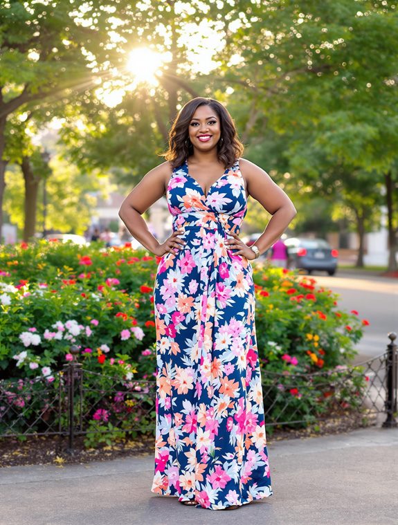 cinched waist maxi dress