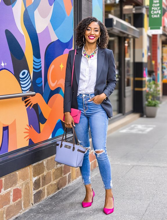colorful accessories enhance outfit