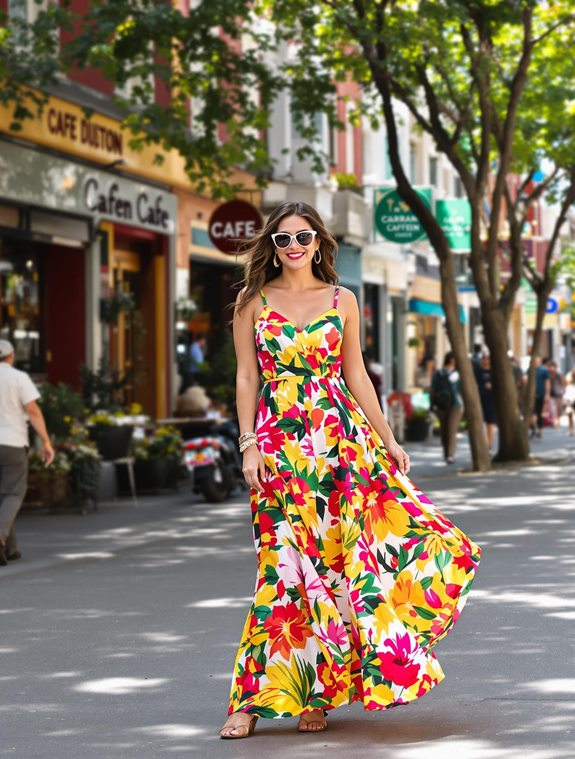 colorful floral maxi dress