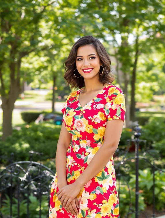 colorful flower pattern dress