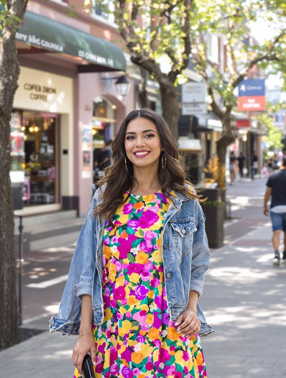colorful flower pattern dress