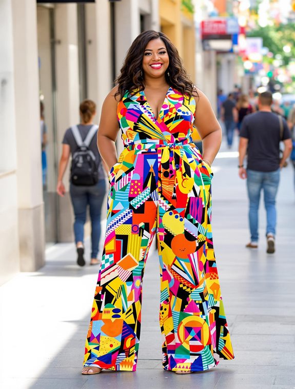 colorful jumpsuit showcase event