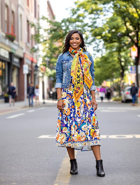 colorful scarf design details
