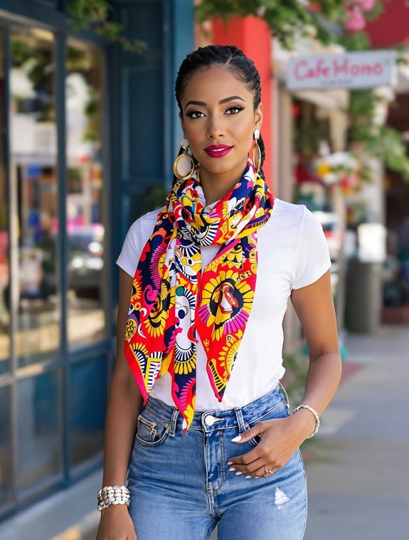 colorful scarf fashion statement