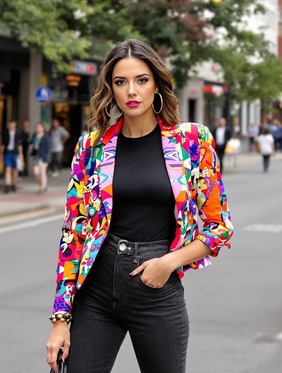 colorful statement jacket model
