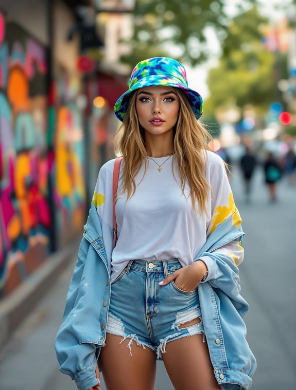 colorful tie dye hat