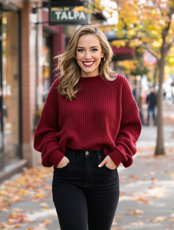comfortable knit layered outfit
