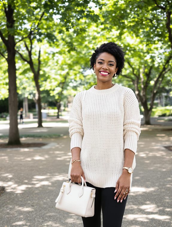 comfortable sweater and leggings