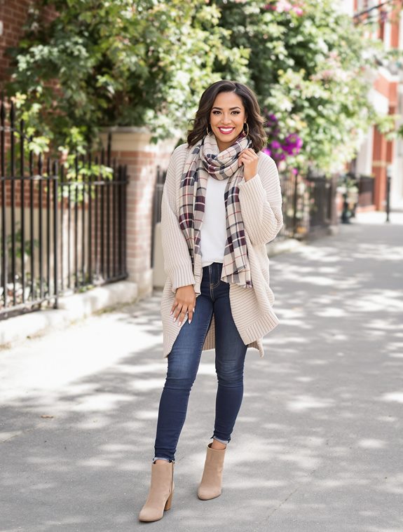 comfy oversized cardigan ensemble