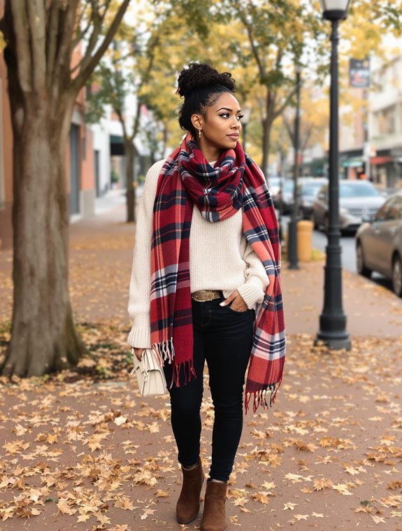 cozy december scarf styling