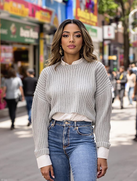 cozy knit layering style