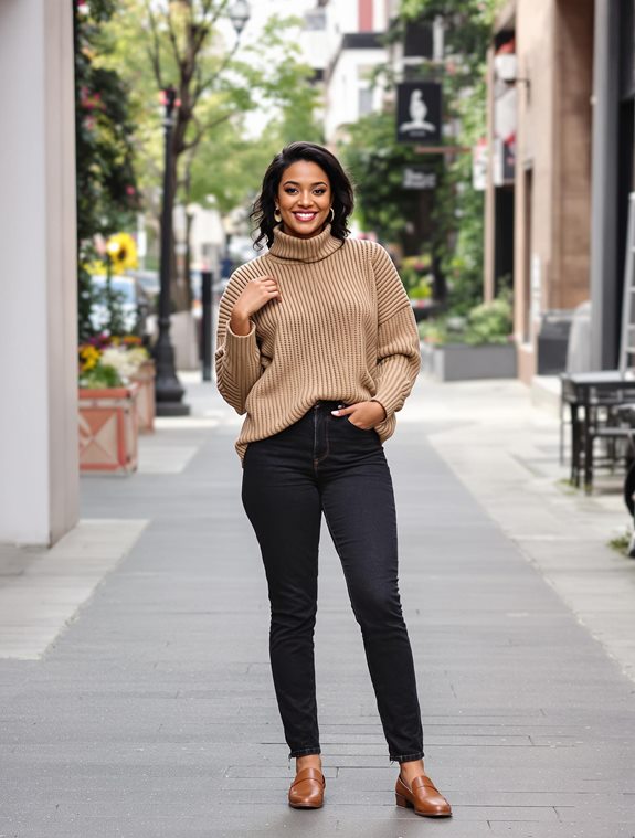 cozy knit sweater outfit