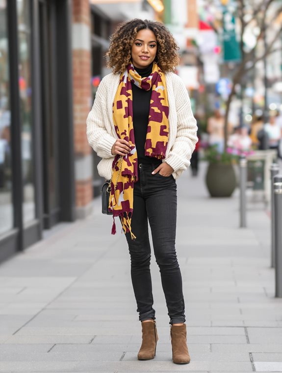cozy knitwear with accessory