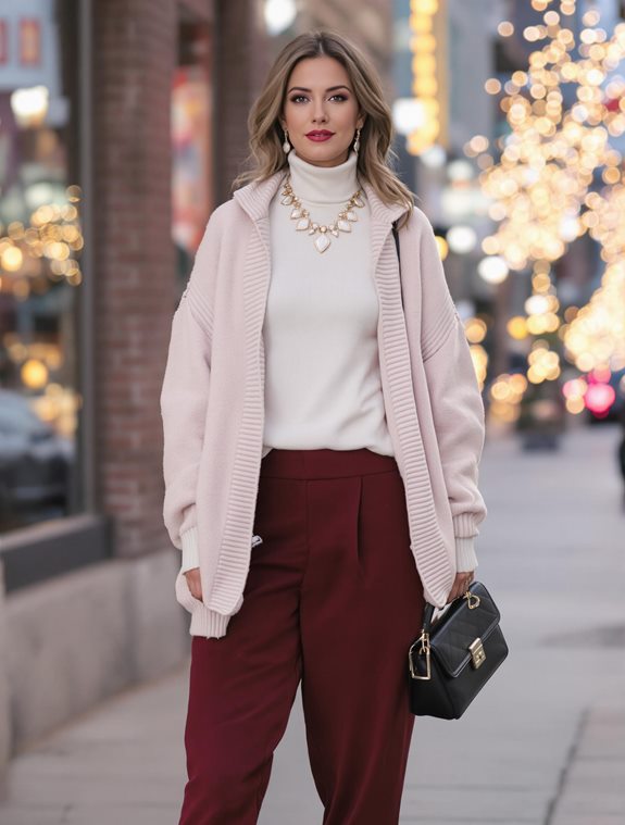 cozy layered cardigan style