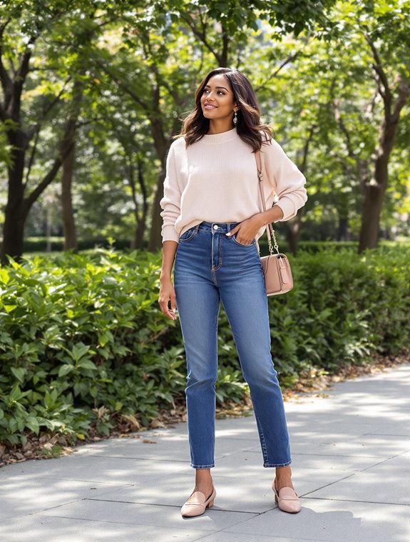 cozy pastel sweater outfit