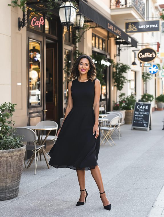 elegant black dress ensemble