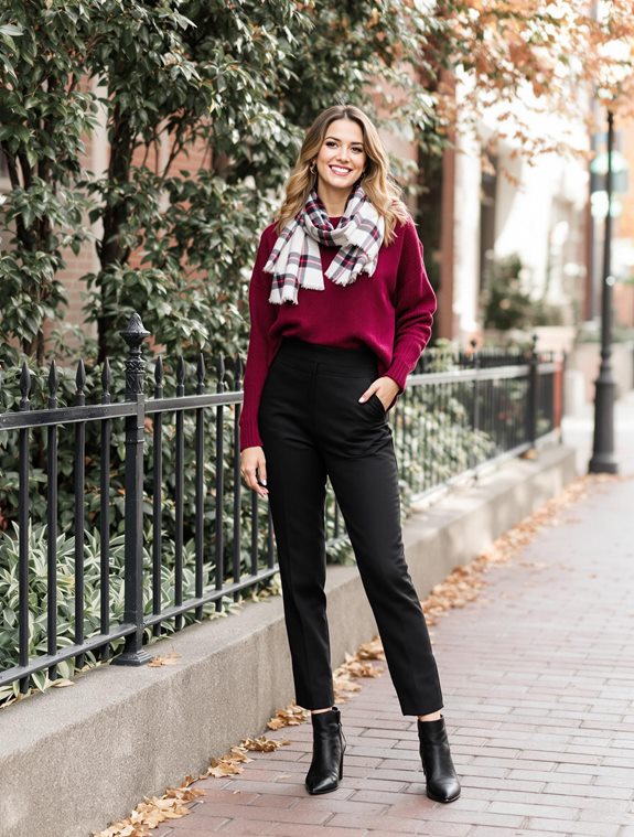 elegant draped plaid scarf