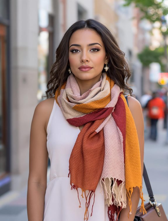 elegant textured scarf displayed