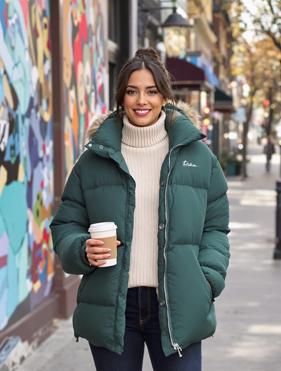 fashionable oversized puffer jacket