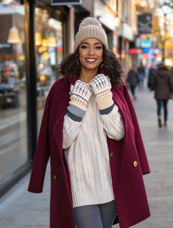 intricate patterned layered gloves
