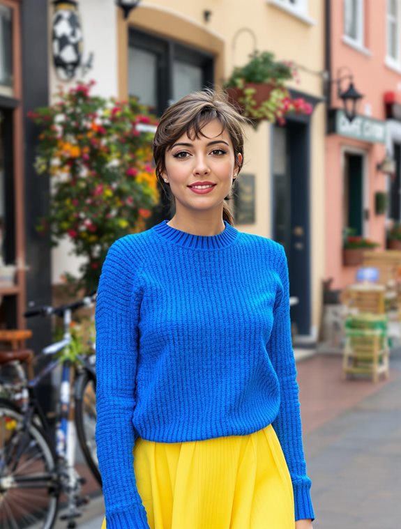 knit sweater and skirt