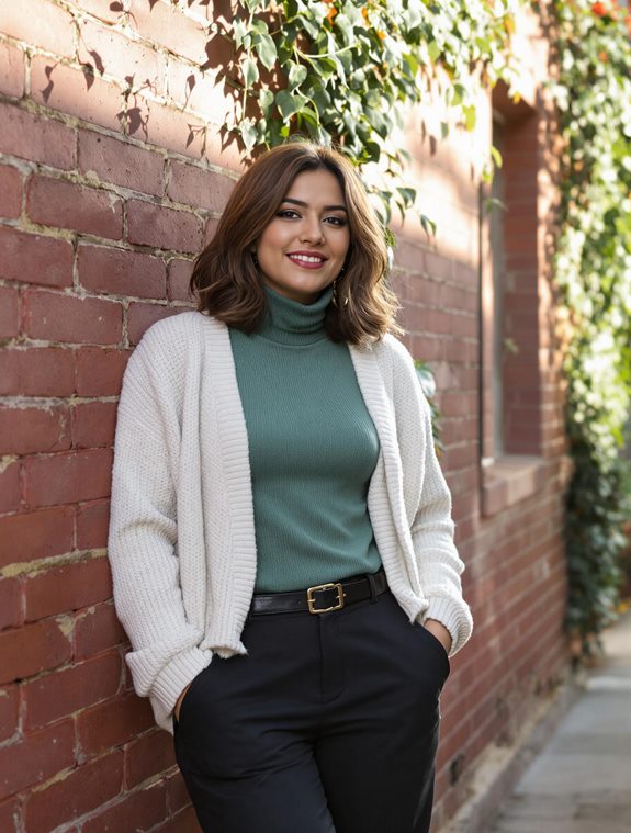 layered fashion ensemble choice