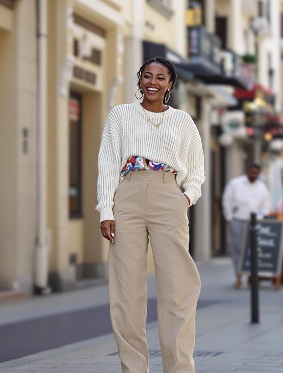 layered textured knit sweater
