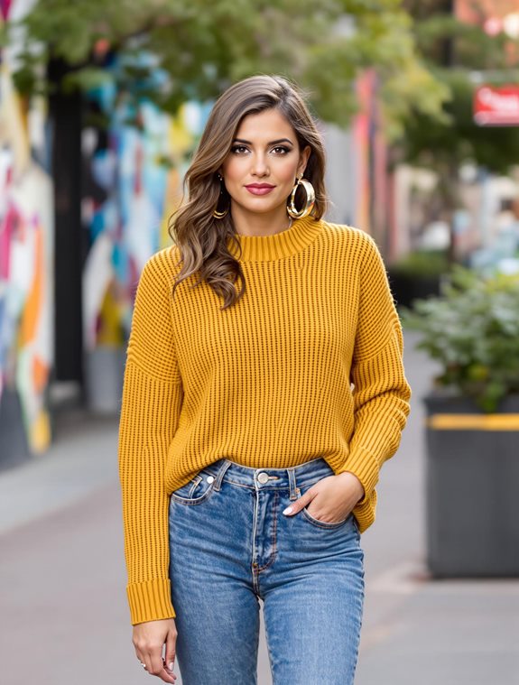layering with textured sweater