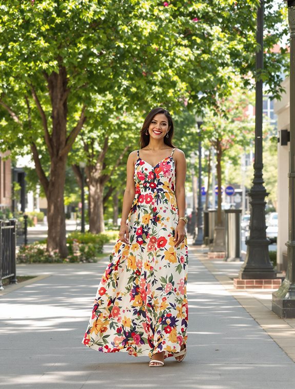 maxi dress and sandals