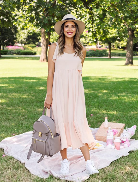 model relaxing in meadow