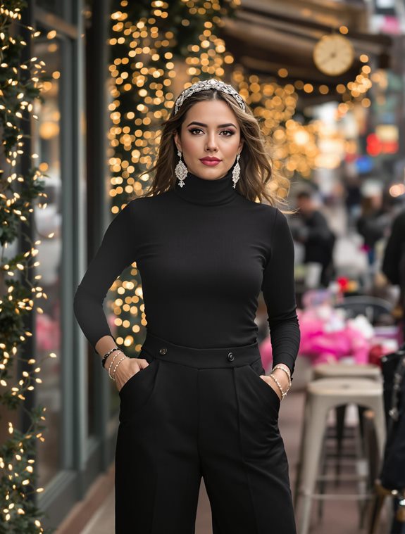 model showcasing bold earrings