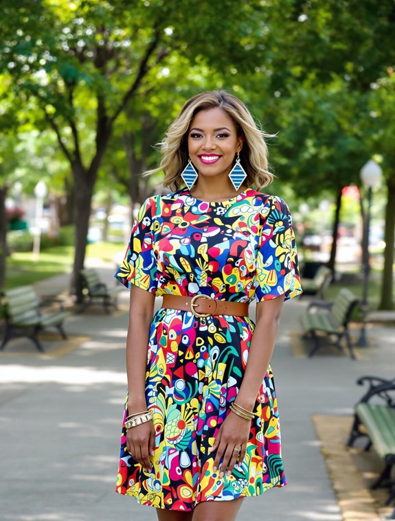 patterned statement dress model