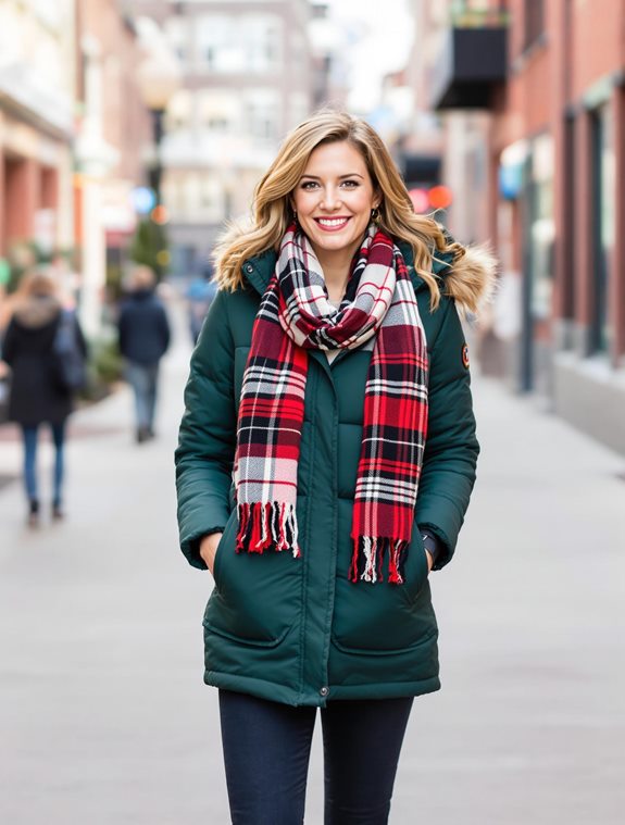 plaid scarf fashion model