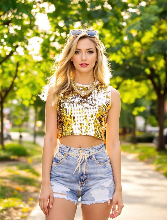 sparkling sequin crop top