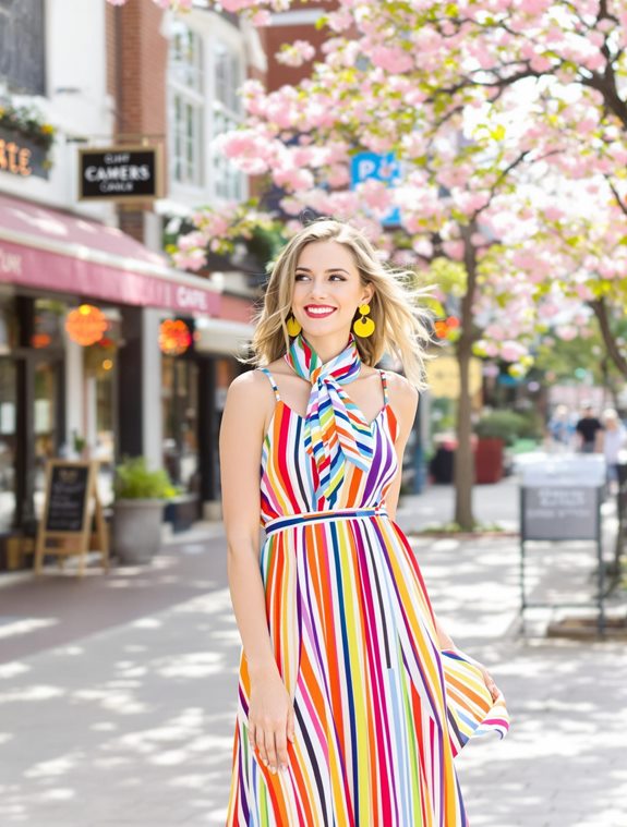 striped sundress fashion model