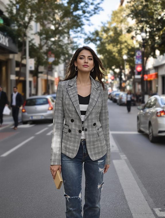 stylish blazer and jeans