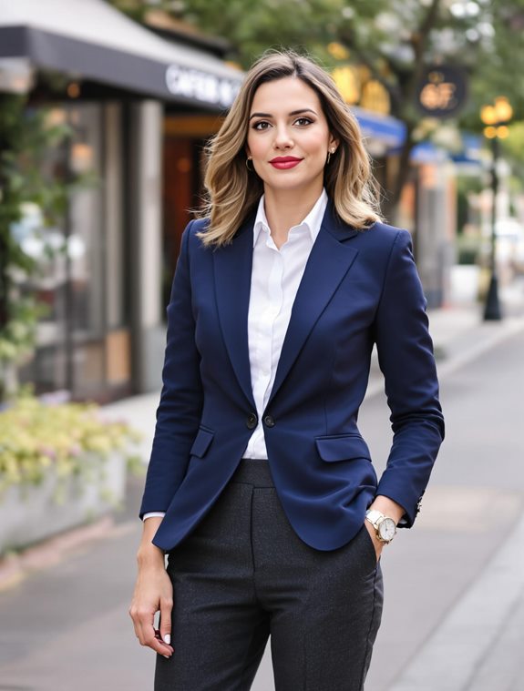 stylish blazer and trousers
