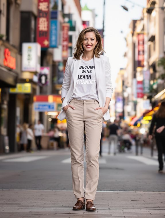 stylish blazer with tee