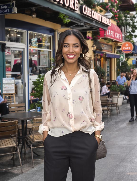 stylish blouse and trousers